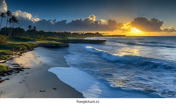 Sunrise over Tropical Beach Paradise