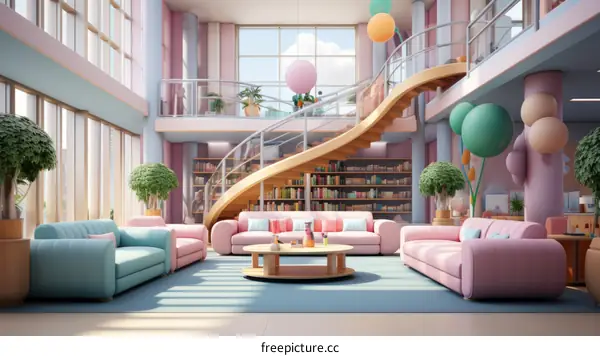 pastel color living room interior design