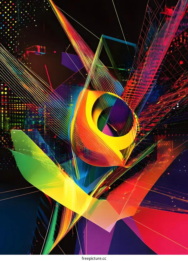 Abstract Geometric Shapes with Vibrant Colors