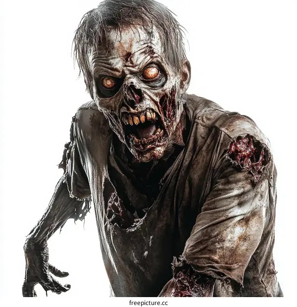 Frightening Zombie Portrait Close Up