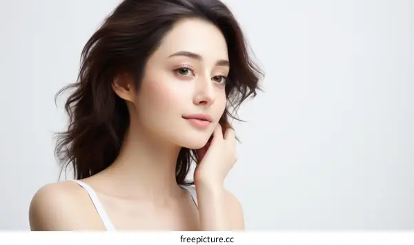 Portrait of a Beautiful Brown-Haired, Brown-Eyed Young Woman