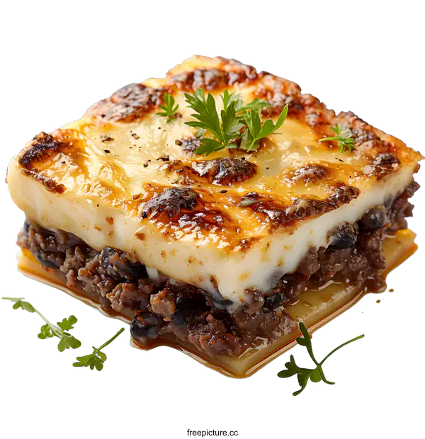 [Transparent Background PNG]A delicious and healthy moussaka