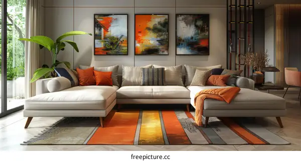 Luxurious Modern Living Room Interior with Stylish Decor