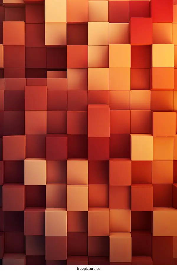 Abstract Orange Cube Background