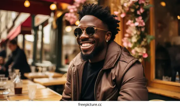 Portrait of a Smiling Man with Sunglasses
