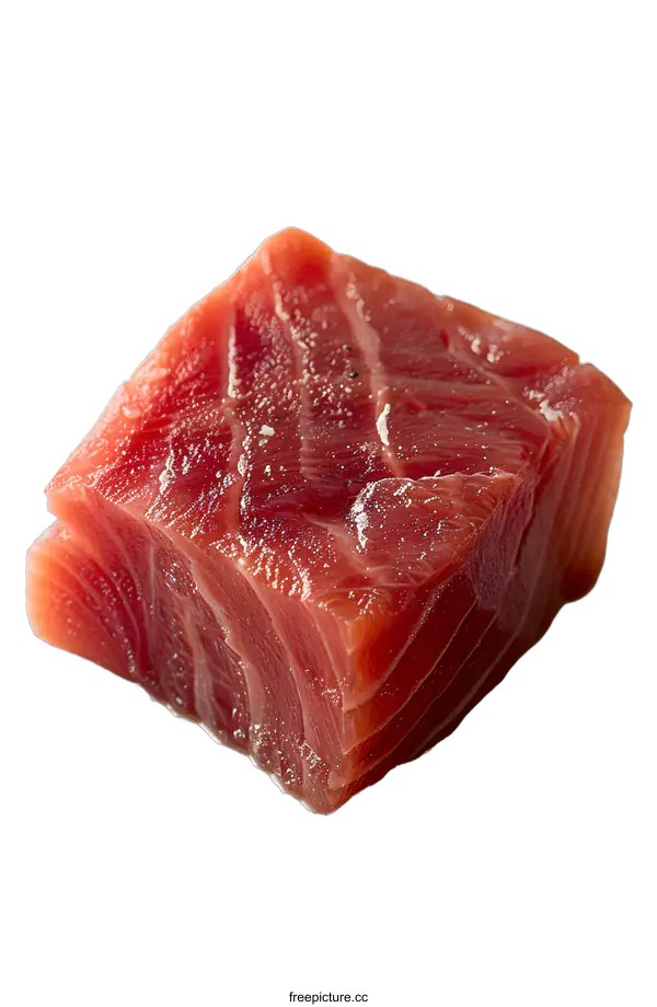 [Transparent Background PNG]A cube of raw tuna
