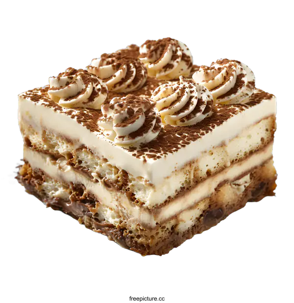 [Transparent Background PNG]Tiramisu Cake Dessert