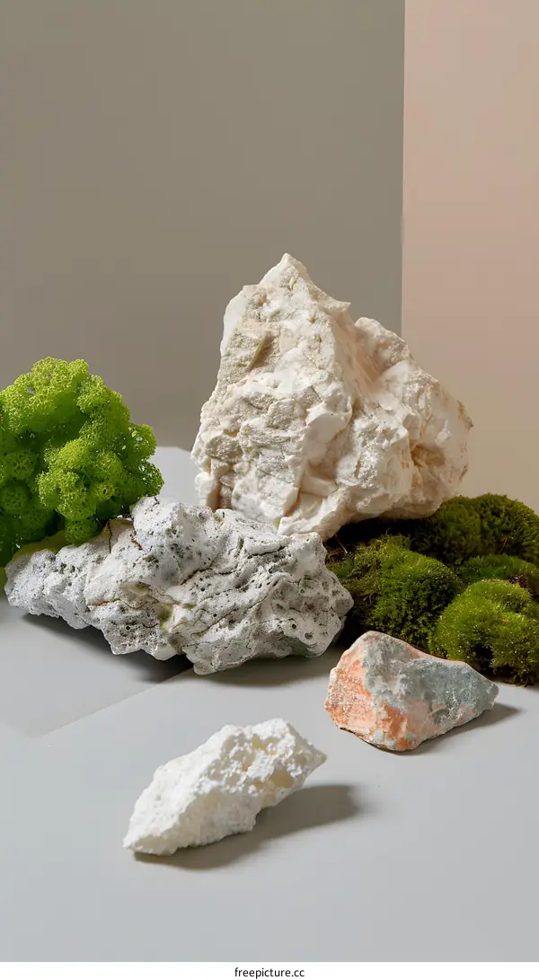 Abstract Still Life with Rocks and Moss
