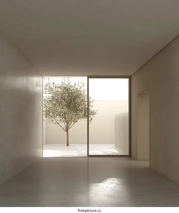 Minimalist Interior Design with a Tree View