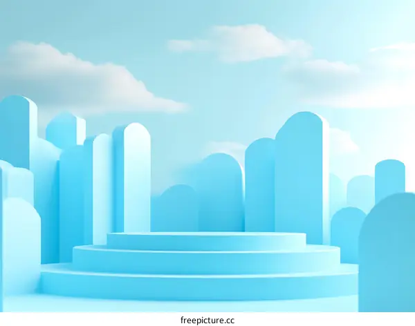 Light Blue Abstract Geometric Product Display Background