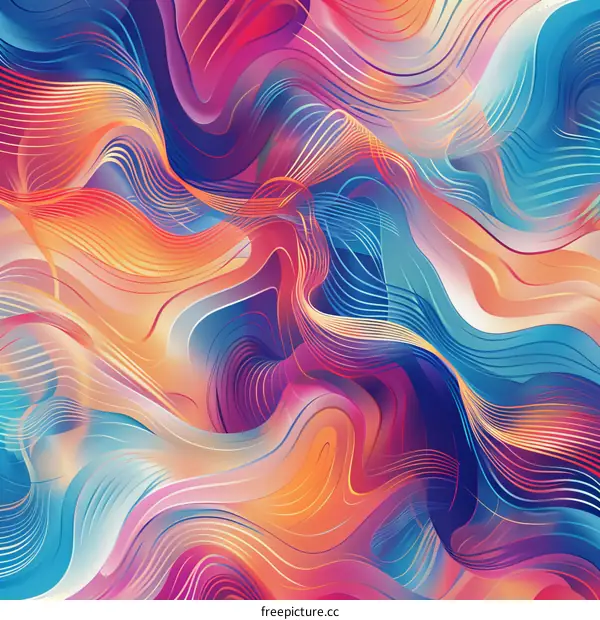 Abstract Colorful Wave Design Background