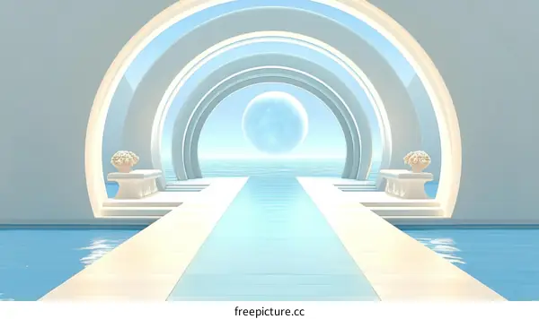 Futuristic Archway Pathway to the Moon
