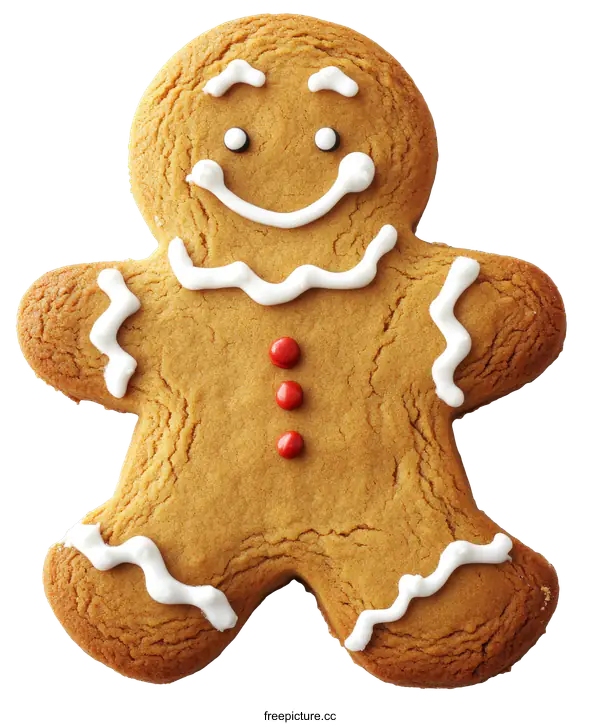 [Transparent Background PNG]Delicious Gingerbread Man Cookie