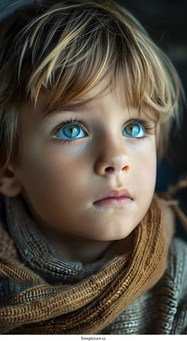 Portrait of a boy with blue eyes