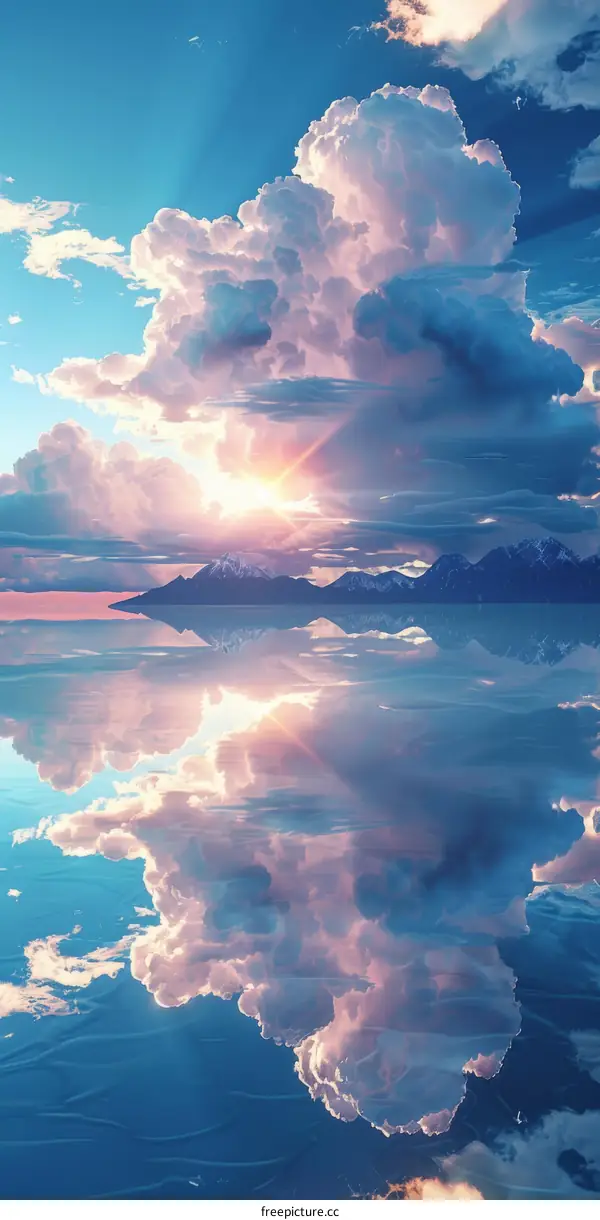 Mesmerizing Sunset Landscape Showcasing Majestic Mountains and Serene Lake
