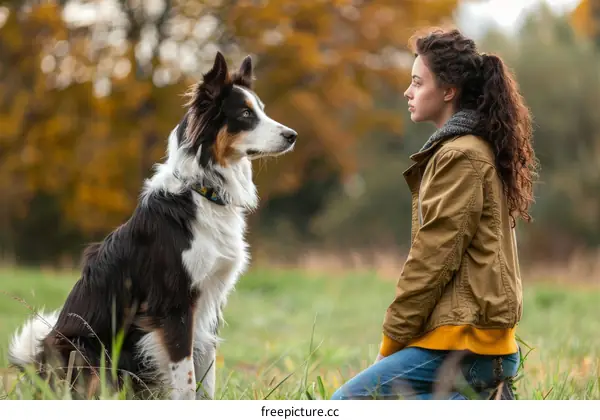 girl with her dog outside
