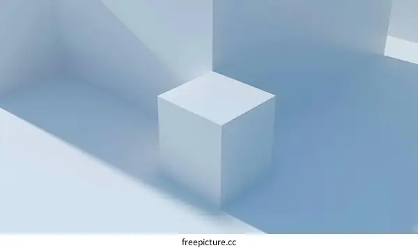 Abstract White Cube 3D Rendering Background