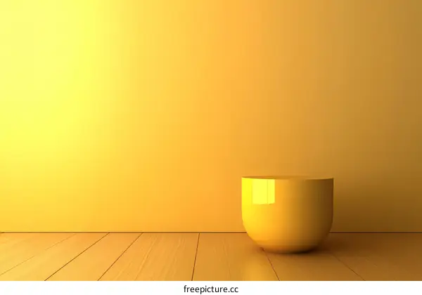 Empty Yellow Room Display Stand