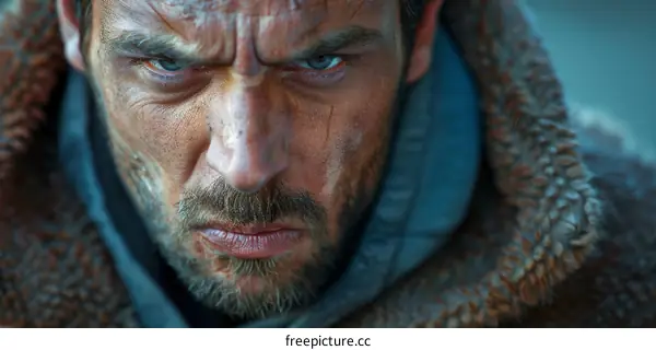 Close-up Portrait of a Determined Man