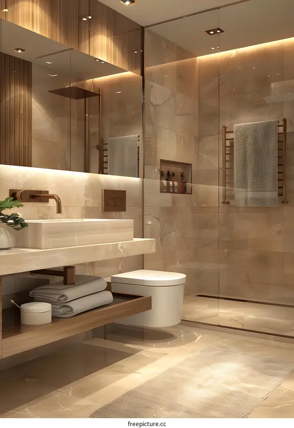 Spacious and Modern Bathroom