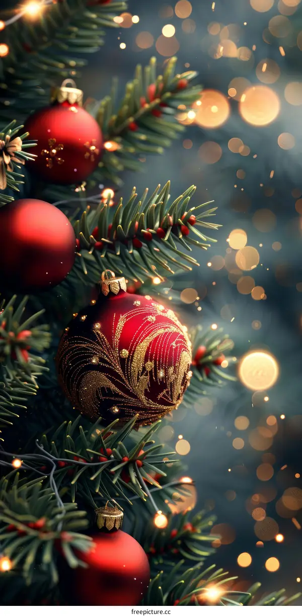 Red Ornament Christmas Tree