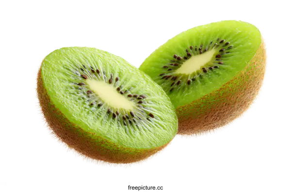[Transparent Background PNG]Fresh Kiwi Fruit Slices Close-Up