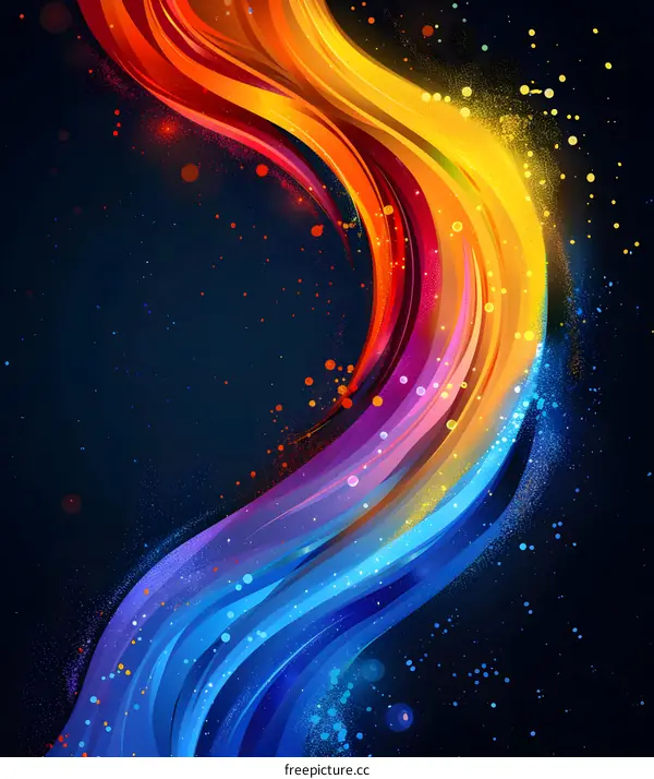 Abstract Colorful Waves with Glitter Effect