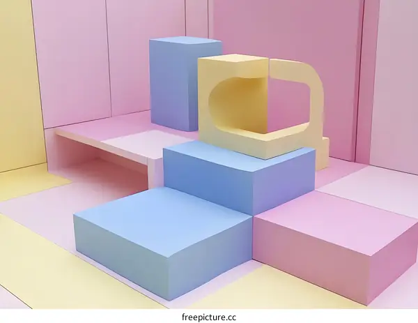 Pastel Color Geometric Shapes Abstract Background