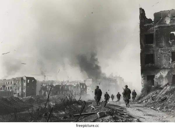 Soviet soldiers in the ruins of Stalingrad, 1943