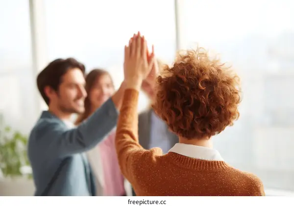 Team Celebrating Success in the Office