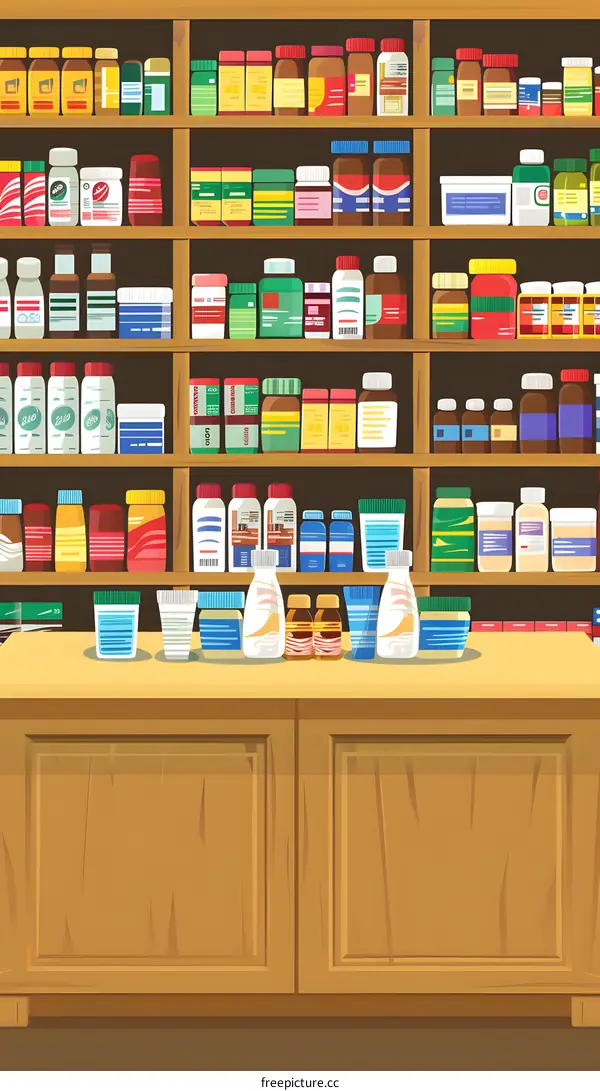Colorful Bottles on Wooden Shelves in a Store