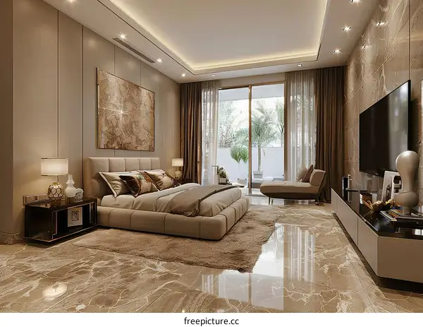 Modern Luxury Bedroom Interior Design Illustration