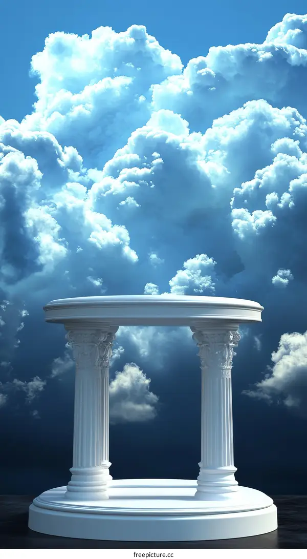 Ancient Columns Under a Dramatic Sky