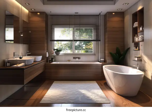 Modern Wooden Bathroom Interior Design