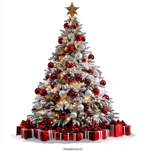 Christmas Tree with Decorations and Gifts