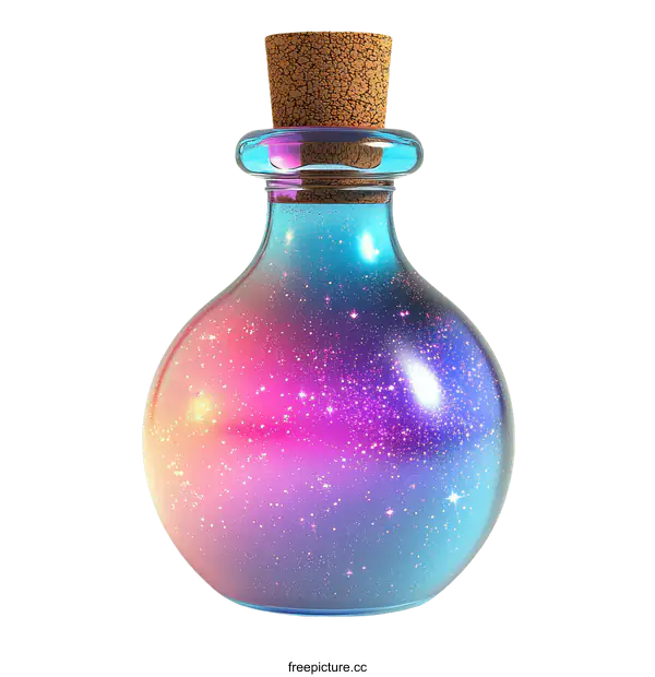 [Transparent Background PNG]Magical Cosmic Glass Bottle