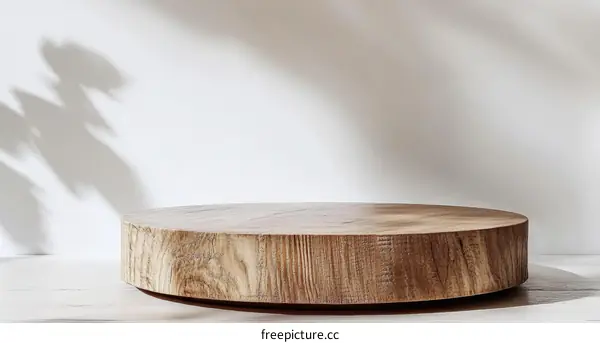 Wooden Round Display Stand with Natural Light