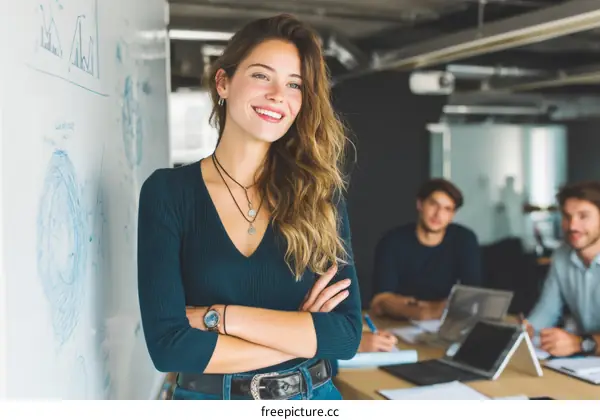 Confident Businesswoman Leading a Meeting