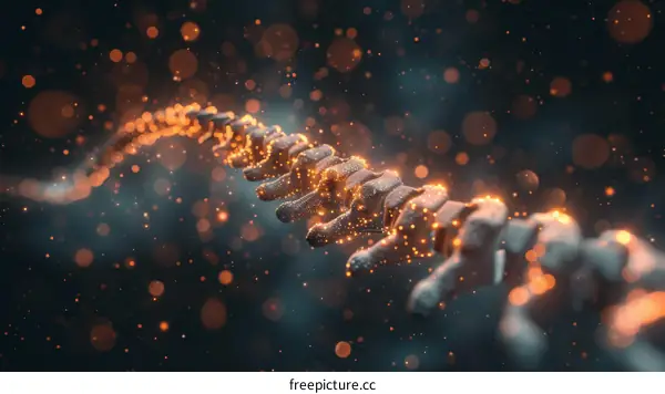 Futuristic glowing backbone