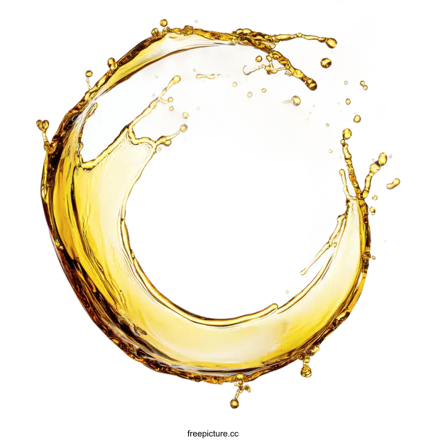 [Transparent Background PNG]Golden Liquid Splash Art Circle Design