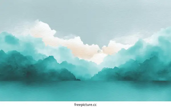 Abstract Watercolor Landscape Painting