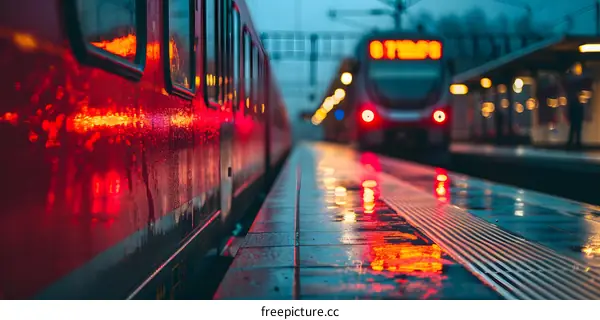 Rainy Night at the Train Station