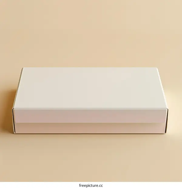 Light peach product box on peach background