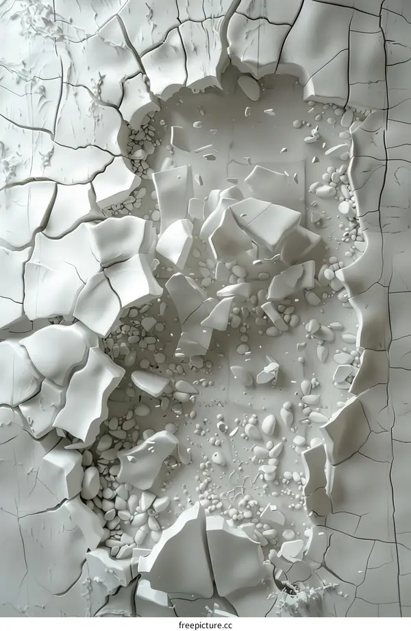 Abstract Cracked Earth Surface Illustration