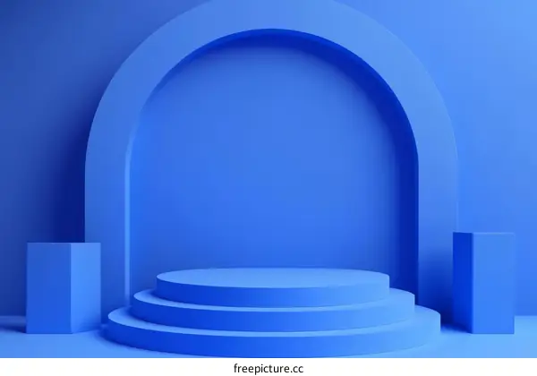 Abstract Blue Geometric Product Showcase