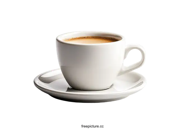 [Transparent Background PNG]White Coffee Cup on Saucer