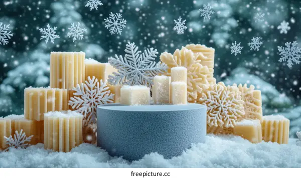 Winter Scene with Festive Soap Ornaments