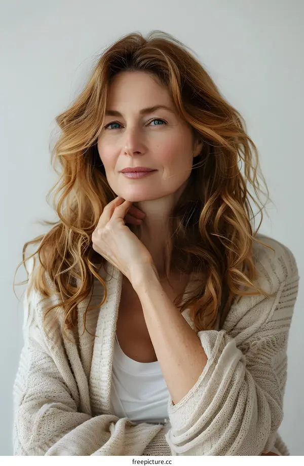 Portrait of a Beautiful Middle Aged Woman