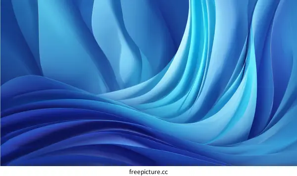 Abstract Blue Flowing Shapes