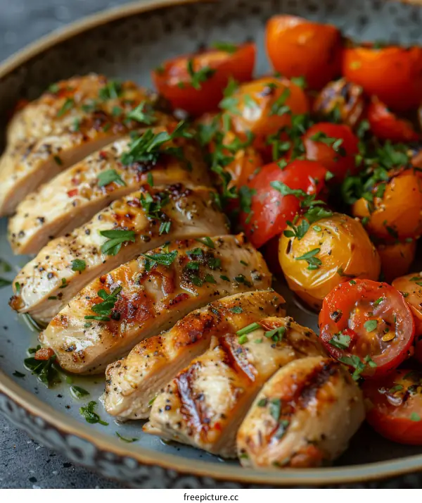 Juicy Grilled Chicken Breast with Tomatoes